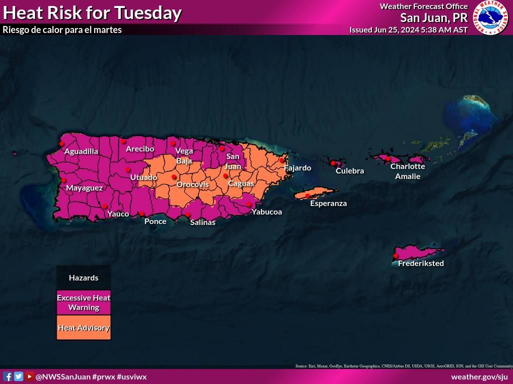 Utuado bajo riesgo de calor extremo