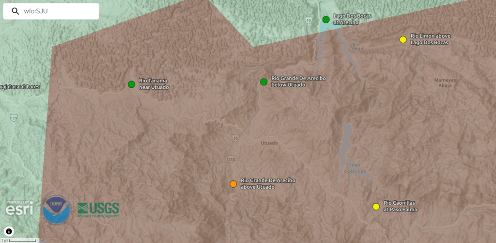 Ríos de Utuado con niveles más altos de lo normal